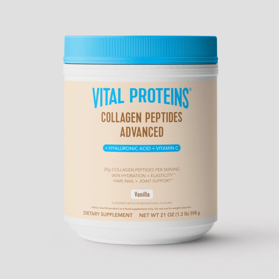 Vanilla Collagen Peptides Advanced - with Hyaluronic Acid u0026 Vitamin C - 21oz